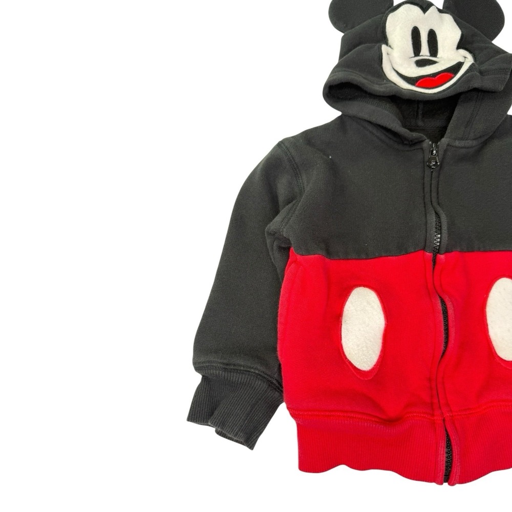 Disney Parks Mickey Mouse Hoodie Kids XXS 4/4A Zip Up Ears Costume Jacket - Picture 2 of 6